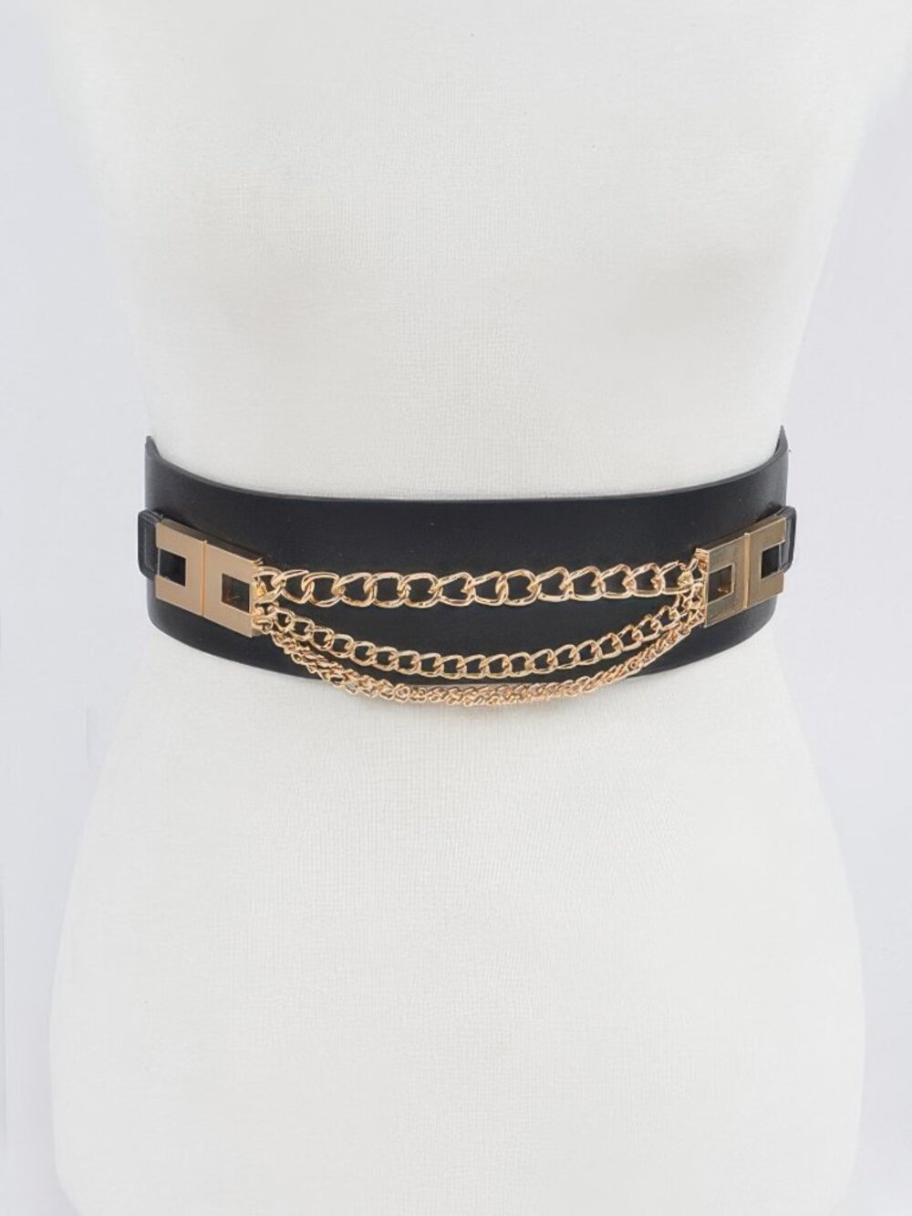 Multi Layered Chain Plus Size Elastic Belt